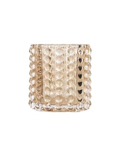 Alice Lane Zoe Hobnail Vase Medium Amber Raised Dot Glass Home Decor Accent - Polka Dot and Bubble Design, Kitchen, Living Room, Dining Table, Shelf, Mantel, Fresh or Faux Flowers, Special Occasions