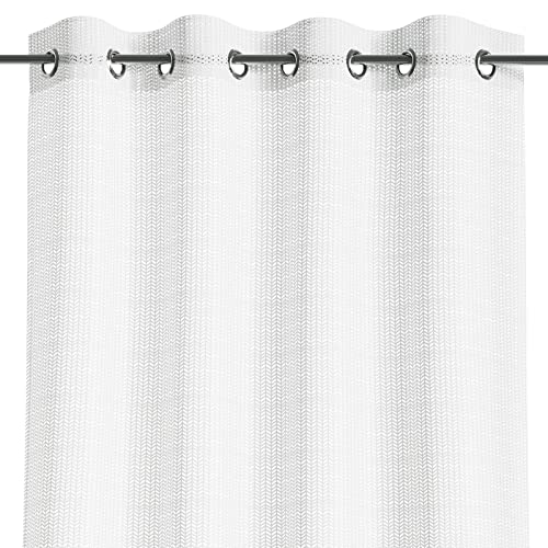AmeliaHome Olva Curtain 140 x 250 cm 1 Piece Semi-Transparent Eyelet Curtain Lace Pattern