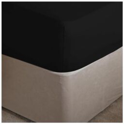 GC GAVENO CAVAILIA Easy Care Percale Extra Deep Fitted, Luxury Soft & Cosy Non Iron Thick Polycotton Bed Sheets, Black, King