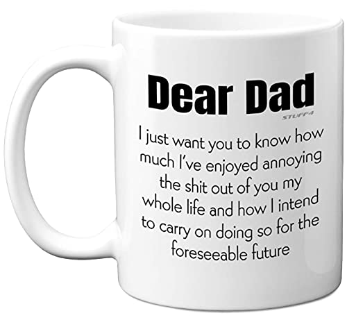 Stuff4 Dear Dad Mug from Daughter and Son - Fathers Day Mug, Christmas Birthday Gift Gifts from Son, Dishwasher Microwave Safe Coffee Tea Cup Made in UK