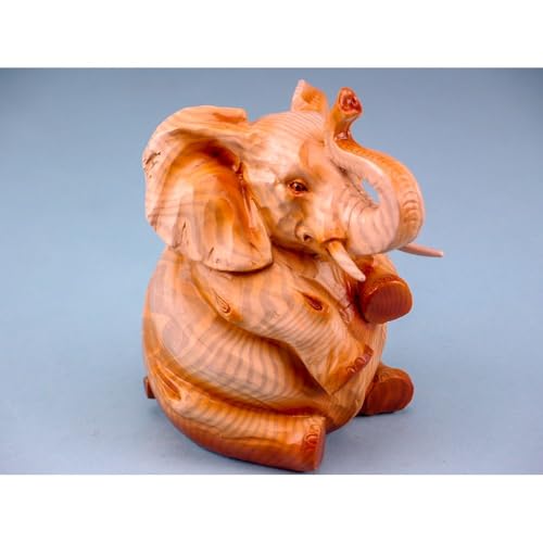 Nauticalia Carved Wood-Effect Elephant Money Box, 15x13cm