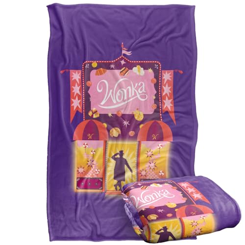 "LOGOVISION Kids Willy Wonka and The Chocolate Factory Shop Silky Touch Super Soft Throw Blanket 36""x58"""