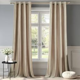 BULBUL Champagne Velvet Curtains 90 Inch Length - 2 Panels Blackout Window Drapes for Living Room and Bedroom, Thermal Insulated, Room Darkening, Grommet Top