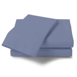 GC GAVENO CAVAILIA Non Iron Plain Dyed Percale Flat, Soft Polycotton Sheets, 180 Thread Count Easy Care Bedding, Blue, King