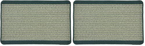 Micro-Pro Green Striped Pattern Floor Mat 55cm Doormat Indoor Kitchen Hall Home Non-Slip (Pack of 2)