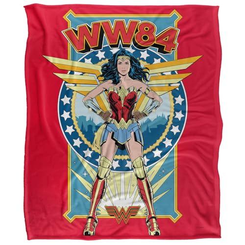 Wonder Woman Stand Tall Silky Touch Super Soft Throw Blanket 152 X 127 cm, White