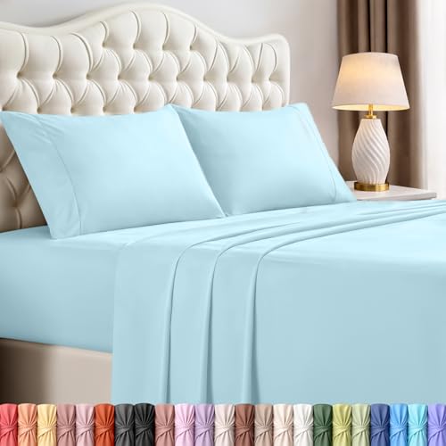 Utopia Bedding Full Bed Sheets Set - 4 Piece Bedding - Brushed Microfiber - Shrinkage and Fade Resistant - Easy Care (Full, Ice Blue)