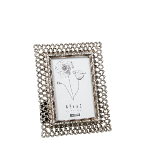 DRW Resin photo frame for photography, 10 x 15 cm, silver