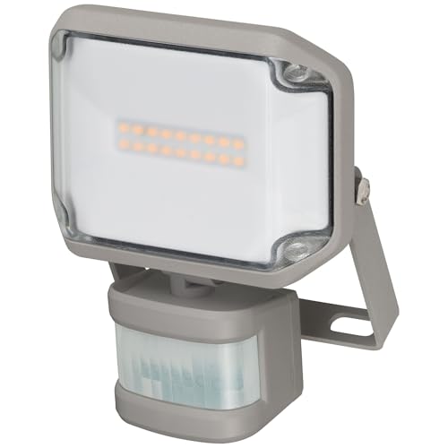 Brennenstuhl LED Floodlight AL 1050 with PIR/LED Spotlight for Outdoor Use, Motion Sensor, 1010 Lumen, Warm-White Light 3000K, IP44