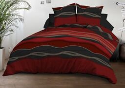 Le linge de Jules Duvet Cover 240 x 260 cm + 2 Pillowcases – Microfibre – Baltic Red