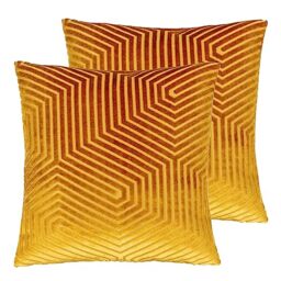 Paoletti Evoke Cut Velvet Feather Filled Cushion - Twin Pack
