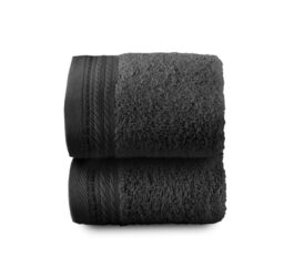 RIZO Top Towel - Set of 2 Bidet Towels - Bath Towels - Small Towels - 100% Combed Cotton - 600 g/m2 - Measure 30 x 50 cm - Black