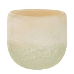 J-Line Tealight Holder Glass Beige Small