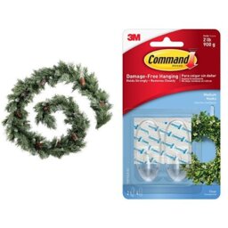 WeRChristmas Scandinavian Blue Spruce Christmas Garland with Pine Cones, 9 feet - Green with hooks