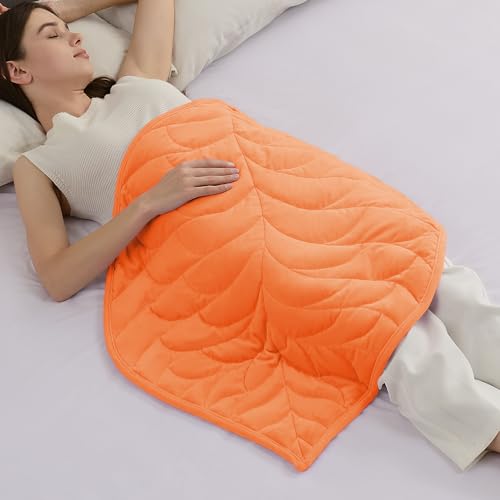 "Kaisa Weighted Lap Blanket 5 lbs 23"" x 29"", Cozy Luxury Crystal Velvet Small Weighted Blanket for Adults, Portable Travel Weighted Blanket for Relaxation, All-Season Blanket, Machine Washable, Orange"