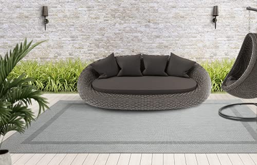 Mia's Teppiche Lara In- and Outdoor Rug, Flat Fabric, 140x200 cm, Grey