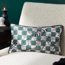 furn. Mythos Velvet Piped Feather Rich Filled Cushion