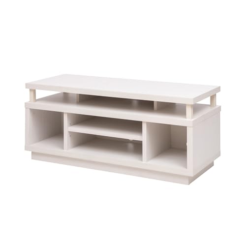 Iris Ohyama, TV Stand, Television support for screens up to 65 inches, 4 Shelves, Cable outlets, Adjustable feet, Bedroom, Living room - Standard TV Cabinet OTS-150S - White Oak