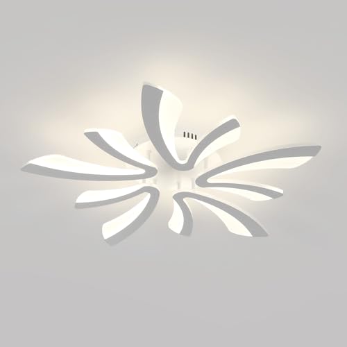 Comely LED Ceiling Light Modern, 50W 5625LM LED Ceiling Lights, Acrylic Lighting Fixture for Living Room Bedroom, Natural Light 4500K, White, 70cm