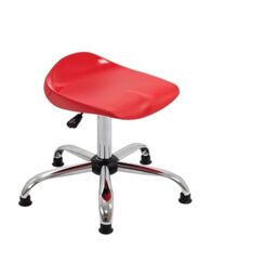 TC Group Senior Swivel Stool with Glides, Age 11+ Years, Red, 60 x 60 x 50.5 to 60.5 cm