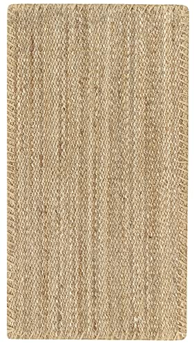 HAMID - Rug Jute Granada Natural Colour, Jute Rug, Area Rug 100% Jute Fibre, Handmade, Braided Rug for Home, Living Room, Floor Carpet, (110x60)