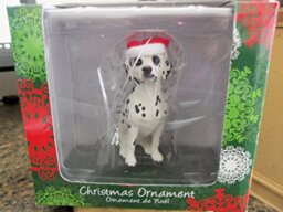 Sandicast Black Dalmatian with Santa Hat Christmas Ornament
