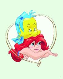 Komar Disney Wall Picture Ariel & Fabius - Children's Room Decoration Art Print - Without Frame - WB080-40x50 - Size: 40 x 50 cm (Width x Height)