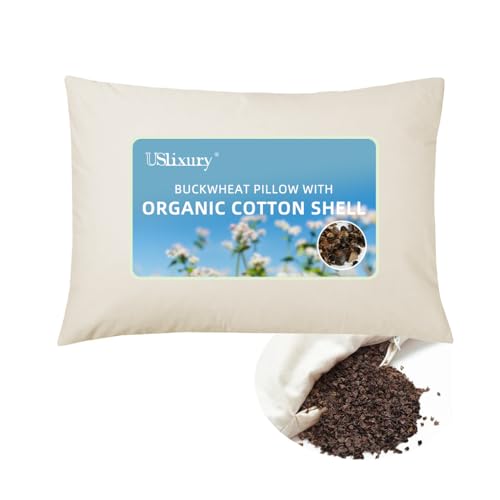 USlixury Buckwheat Pillow Adjustable Buckwheat Hull Pillow 16