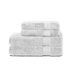 Komfortec Set of 4 Hand Towels 100% Cotton, 2 Hand Towels 50 x 100 cm and 2 Bath Towels 70 x 140 cm Set, Terry Clothing, Soft, White