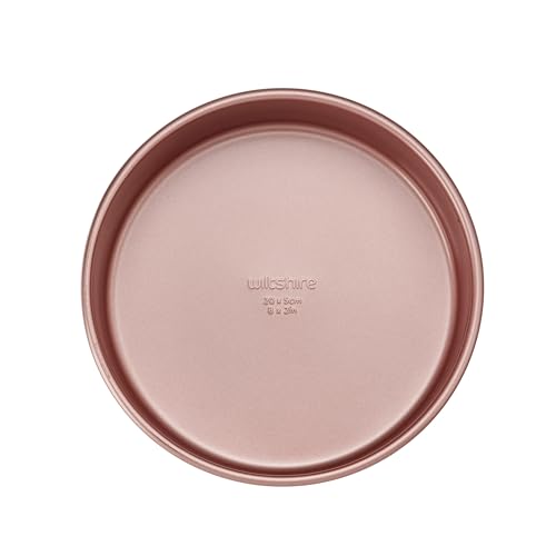 Wiltshire Rose Gold Ø20cm Cake Tin, PFOA PTFE Free, Robust Cake Pan, Non-Stick Coating, Round Coated Baking Pie Tin, Sheet Steel Bakeware, 20x20x5cm
