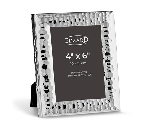 "EDZARD Silver Plated Photo Frame Gubbio 6""x4"" (10x15 cm) Non-Tarnishing"