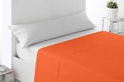 "Miracle Home. Flat Sheet Soft and Comfortable 100% Brushed Microfibre, Wrinkle Free and Anti-Peeling. 230 x 270 cm (59"" x 106"") (Orange)"