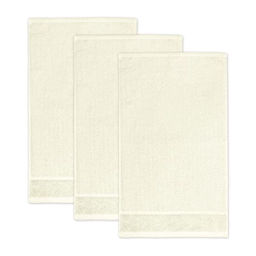 Frottana Pearl guest towel 30 x 50 cm made of 100% cotton, ivory 3er set