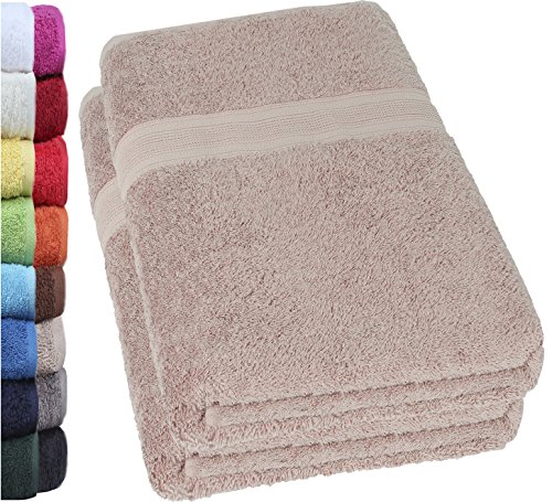 NatureMark Pack of 2 Sauna Towels/Bath Towels - Premium Quality 80 x 200 cm - Sauna Towel 100% Cotton - Colour: Sand/Beige