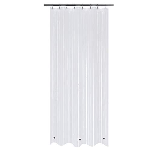 "Mrs Awesome Narrow PEVA 8G Shower Curtain or Liner-Water Proof and PVC Free-Plain Pattern Design-48"" x 78""-Clear"