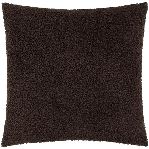 Yard Cabu Feather Filled Cushion – Scandi Minimalist Chunky Boucle Textured Decorative Pillow (Chocolate - 45x45cm)