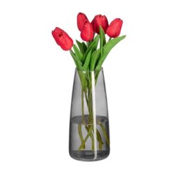Relaxdays Glass Flower Vase, 100%, Grey, 21.5 x 10 x 10 cm