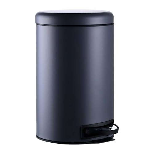 Relaxdays 12L Pedal Bin with Removable Inner, Steel, Grey, 39x25.5x33 cm for Bathroom & Kitchen