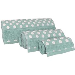 WELL HOME MOBILIARIO & DECORACIÓN Set of 3 Terry Cotton Bath Towels 450 GR/M2, 50 x 30 100 x 50 150 x 100 cm, Aqua Colour from the Topaz Collection, WH0568