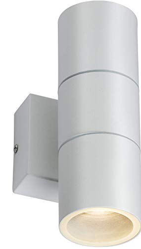 Single GU10 Outdoor Up and Down Wall Light in White