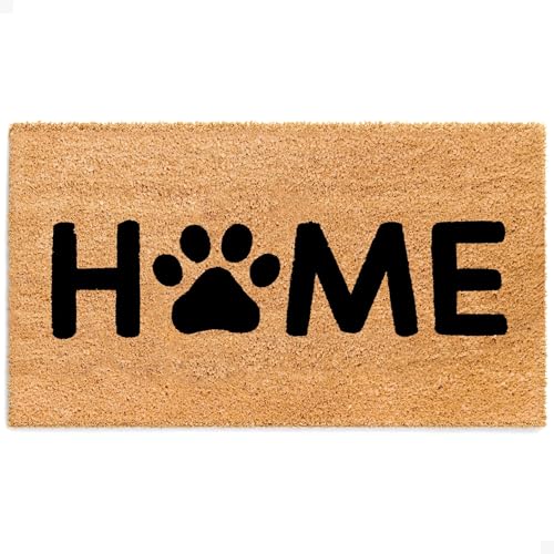 THEODORE MAGNUS Natural Coir Doormat with Non-Slip Backing - 17 x 30 - Outdoor/Indoor - Dog Door Mat - Natural - Home - COIR-1730-15-172