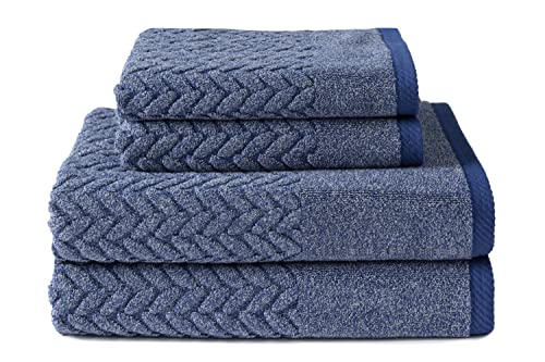 Texere Organic Cotton Jacquard Bath Towels (Bright White, 6) for Her