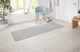 Hanse Home Nasty Runner - Fluffy Short Pile Rug Plain Colours for Dining Room, Living Room, Children's Room, Hallway, Bedroom, Kitchen - Plain Silver, 80 x 300 cm