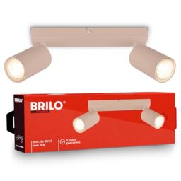 BRILONER - Ceiling Light, Adjustable, GU10 Socket, max. 9W, Spotlight, Ceiling Lights Living Room, Lights for Bedroom, Hallway, Kitchen, Spot Lamp, Lounge, 25,5 cm, Beige