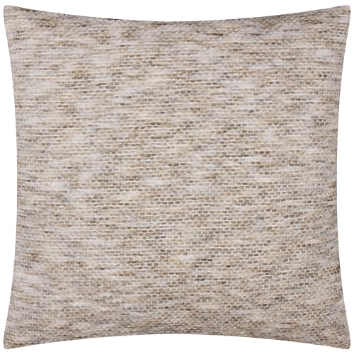 Yard furn Malvern Polyester Filled Cushion – Soft Touch Jacquard Chenille Minimalist Decorative Pillow (Greige – 45x45cm)