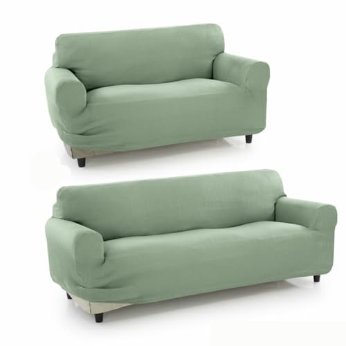 SOFAKOVER?? Super Elastic Sofa Cover, Pack of 2 Sofa Cover for 3 and 2 Seater Sofa, Breathable, Comfortable and Durable, Sofa Cover, Easy to Install, 2+3 Seater, Turquoise
