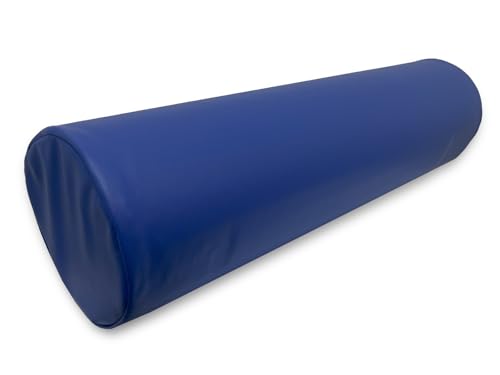 QUIRUMED Roller Cushion, 55 x 15 cm, Blue, Leatherette, Foam Filling, Yoga, Fitness, Massage