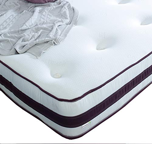 Starlight Beds Purple 3D Tufted Sprung Double Mattress, 8 Inch Deep, 4ft6 x 6ft3 (135cm x 190cm)