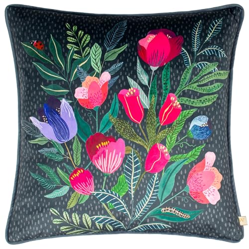 Wylder Nature Wild Garden Posies Velvet Piped Cushion Cover