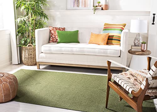 Safavieh Contemporary Rug Living Room, Dining Room, Bedroom - Machine Washable and Reversable - Braided Collection, Short Pile, in Green, 160 X 230 cm